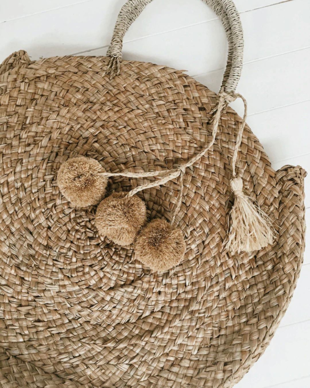 Round Woven Seagrass Bag - Ophelia Sun Republic 