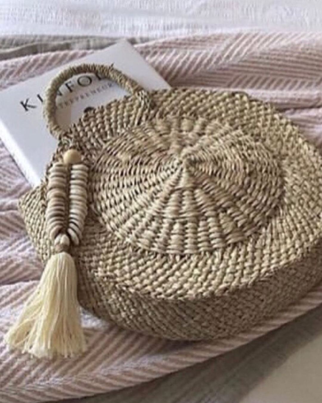 Round Woven Seagrass Bag - Ophelia Sun Republic 