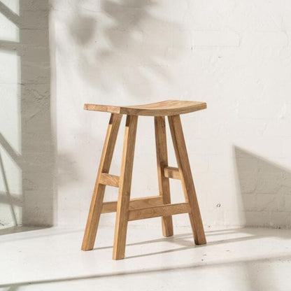 Rustic Teak Counter Stool 