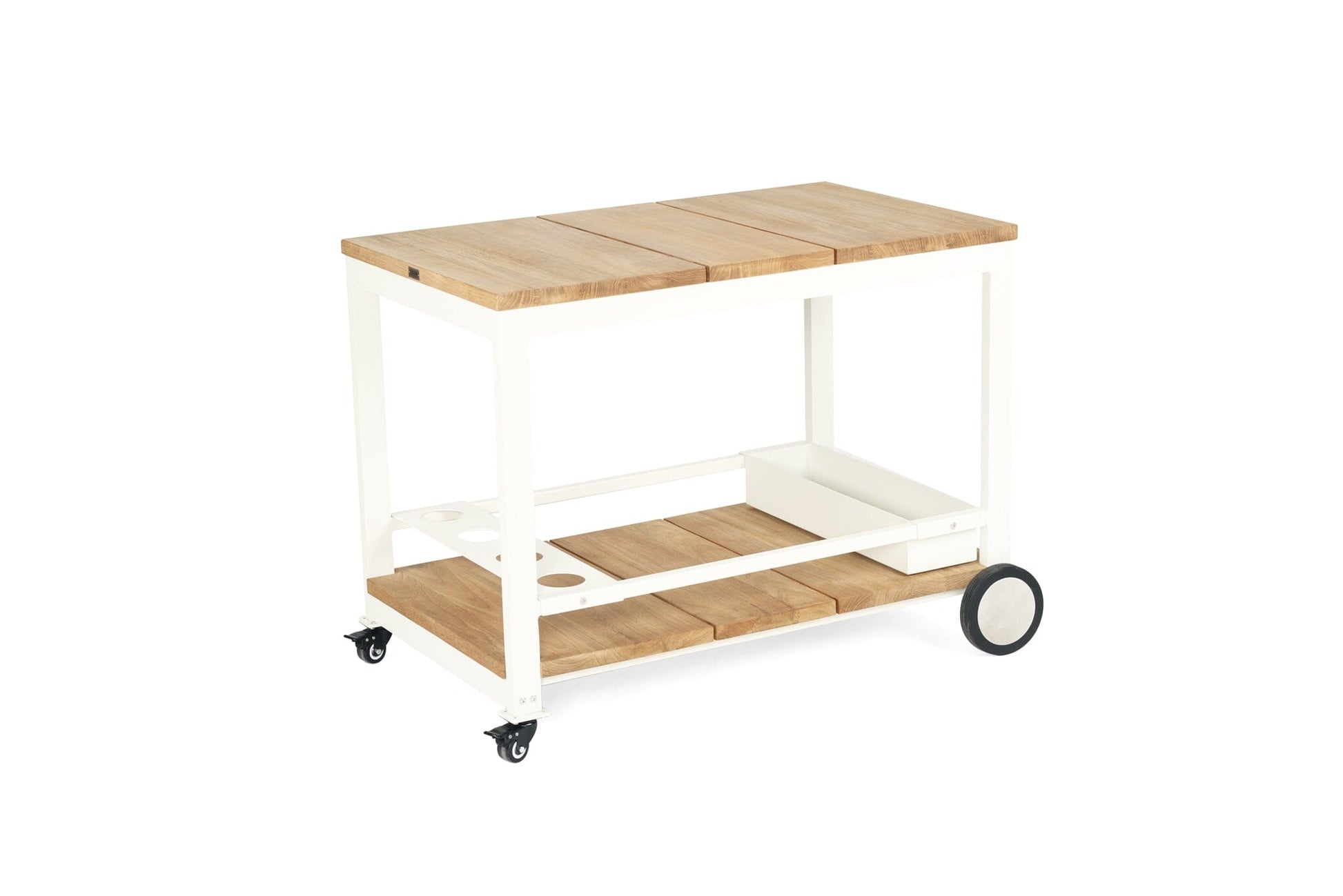 Shoalhaven Outdoor Teak Bar Cart - White Abide 