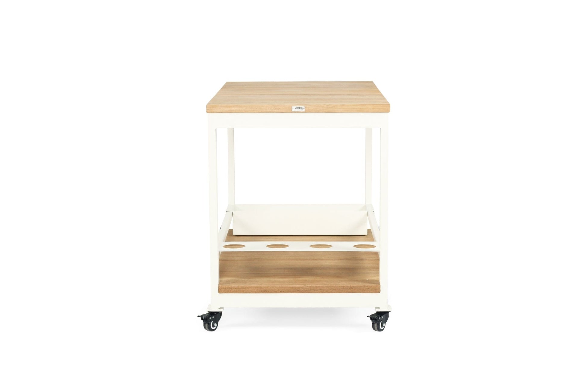 Shoalhaven Outdoor Teak Bar Cart - White Abide 