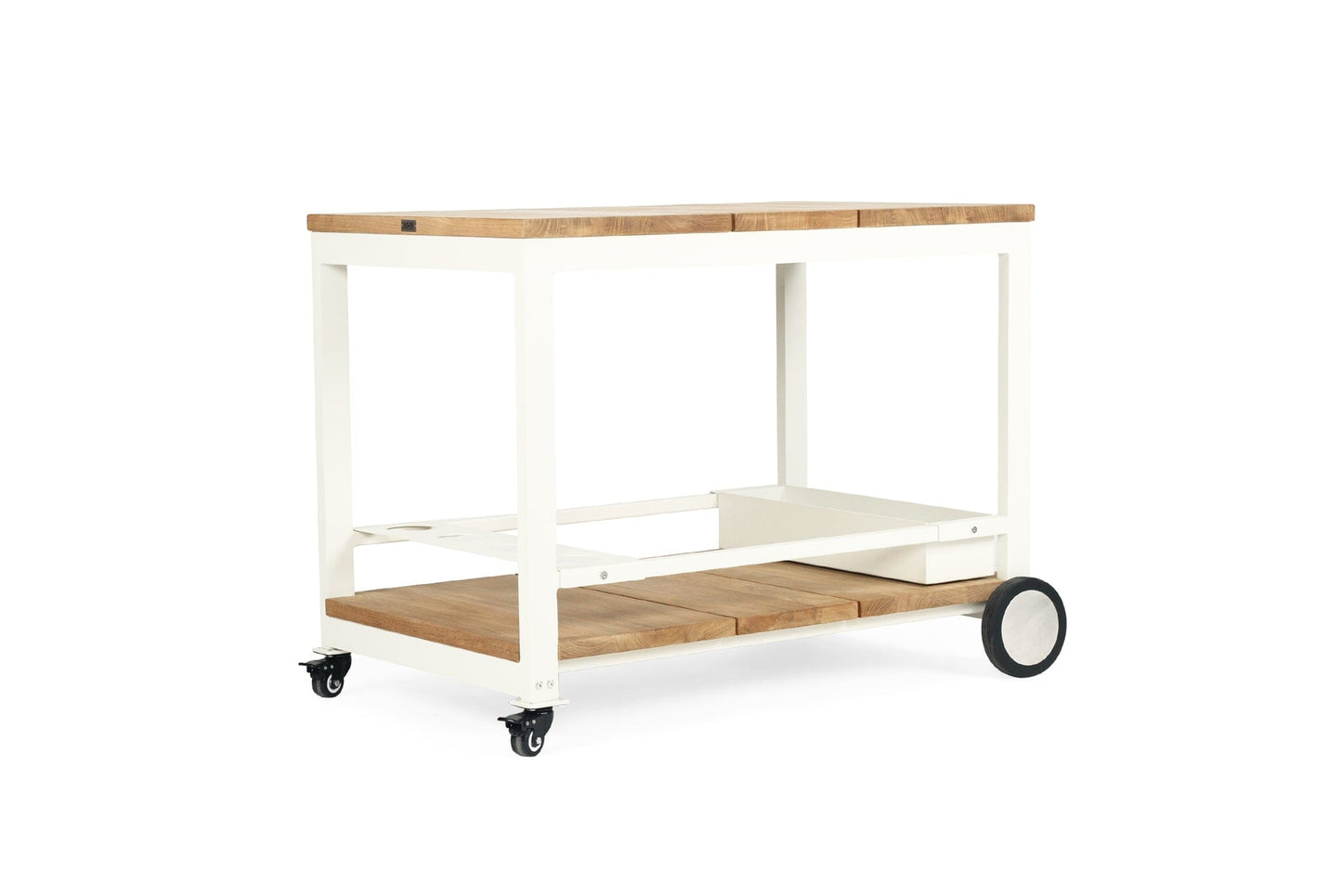 Shoalhaven Outdoor Teak Bar Cart - White Abide 