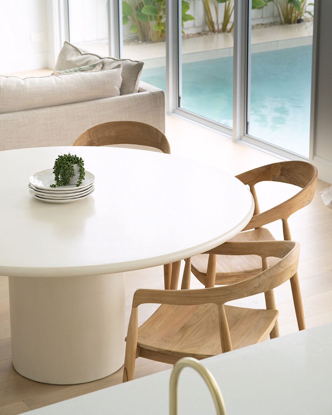 Siena Micro Cement Dining Table Round Sun Republic 