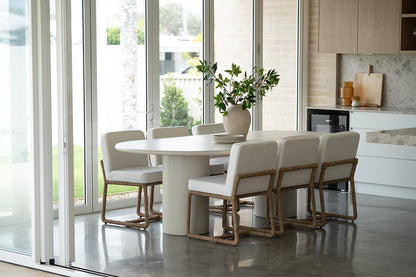 Siena Microcement Dining Table Standard Oval - Seashell