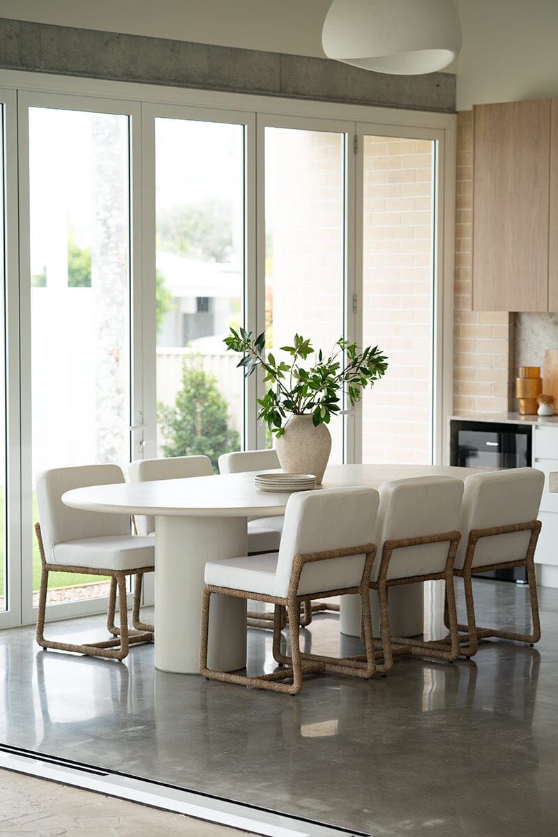 Siena Microcement Dining Table Standard Oval - Seashell