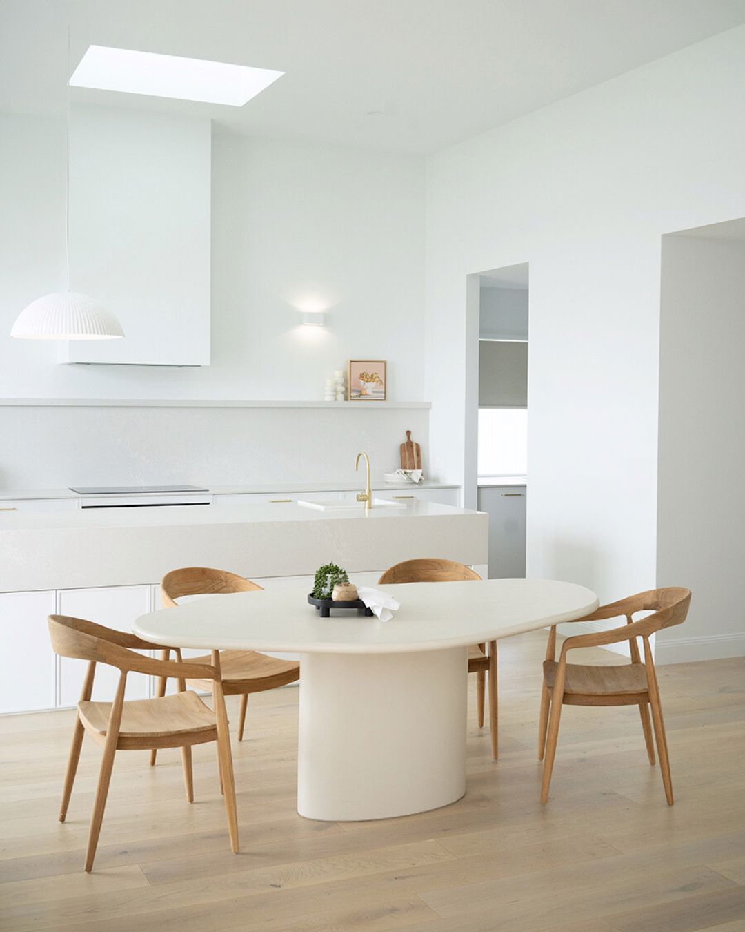 Siena Microcement Dining Table Organic Oval - Seashell Sun Republic 