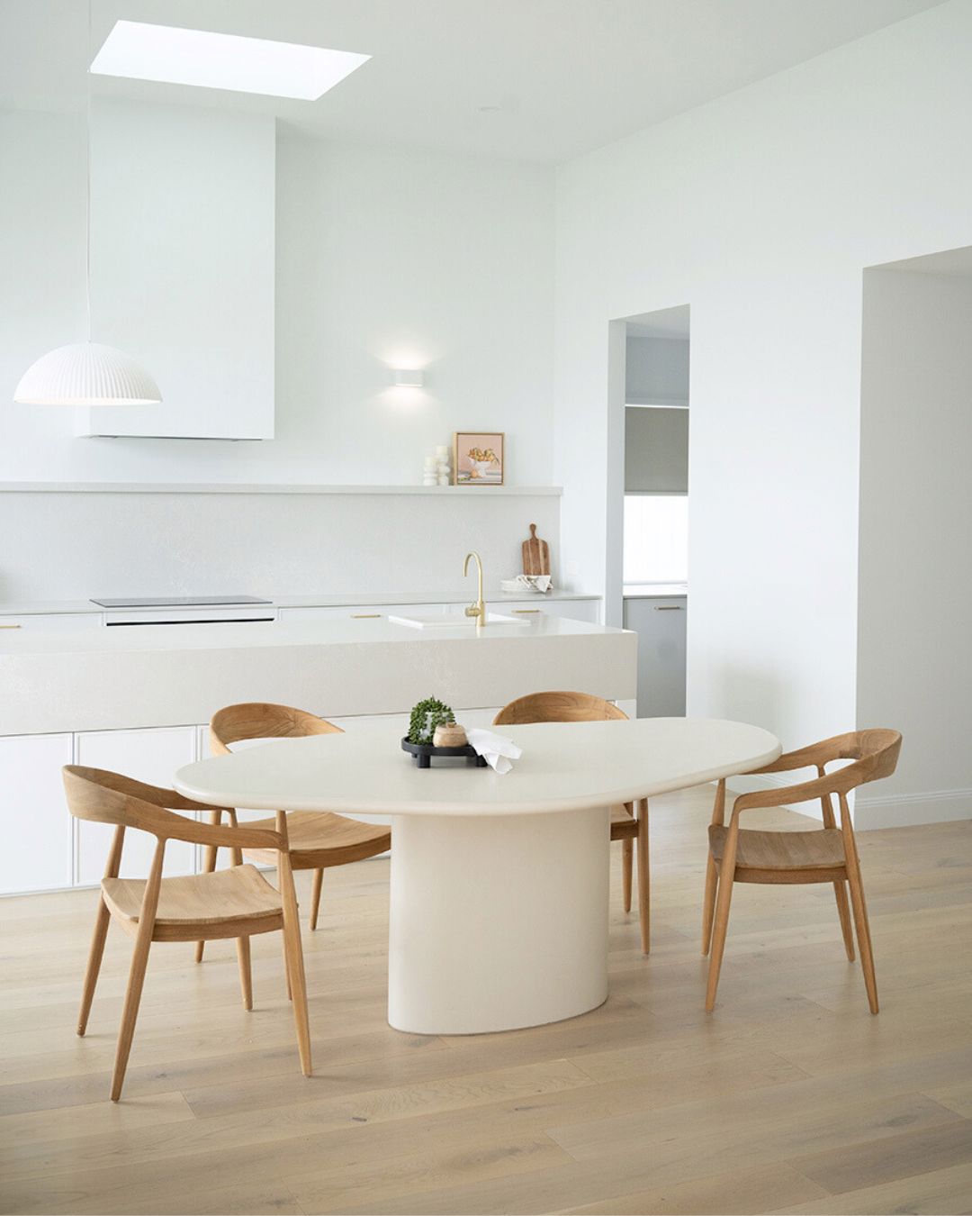 Siena Microcement Dining Table Organic Oval - Seashell Sun Republic 