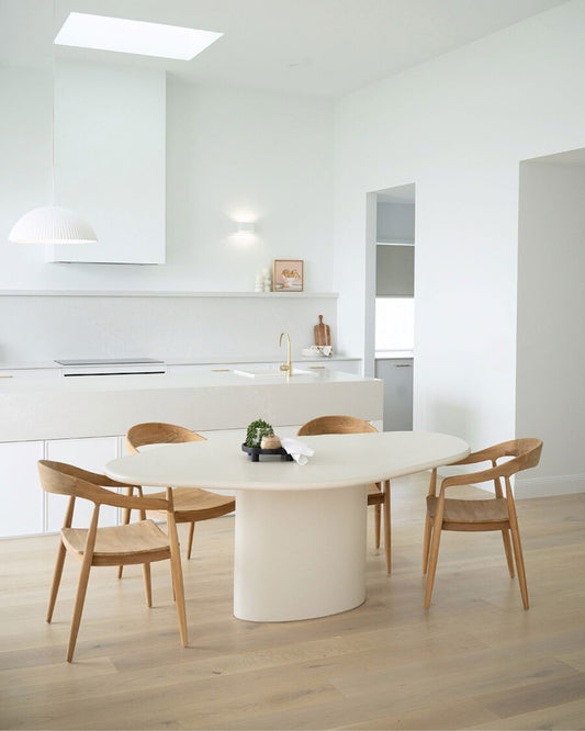 Siena Microcement Dining Table Organic Oval - Seashell Sun Republic 