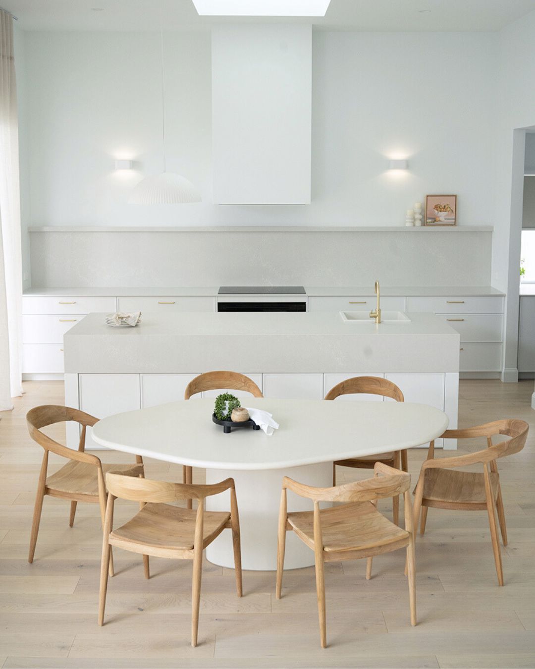 Siena Microcement Dining Table Organic Oval - Seashell Sun Republic 