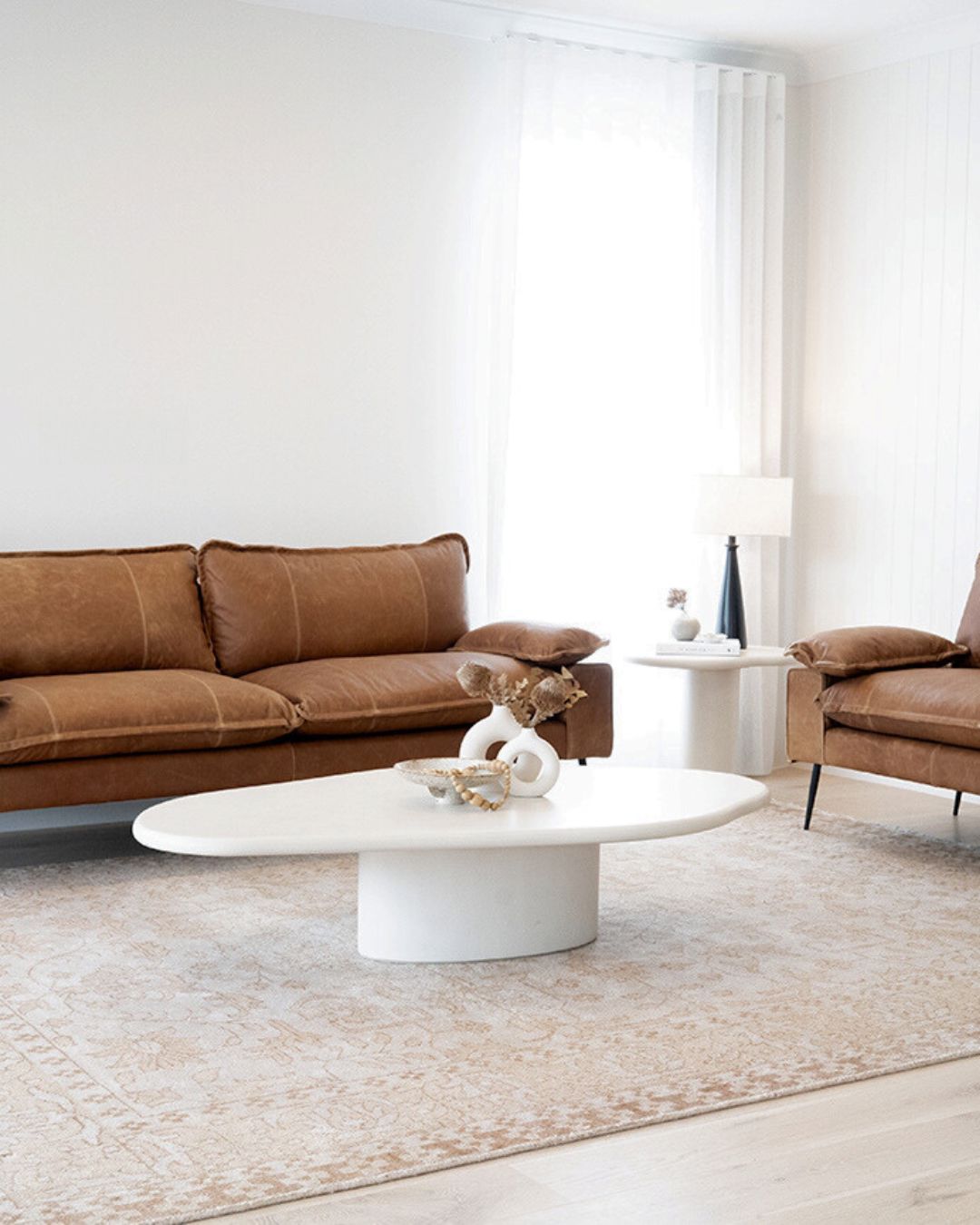 Siena Microcement Organic Coffee Table 160cm - Abalaster Sun Republic 