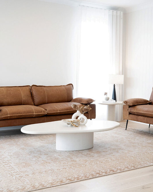 Siena Microcement Organic Coffee Table 160cm - Abalaster Sun Republic 