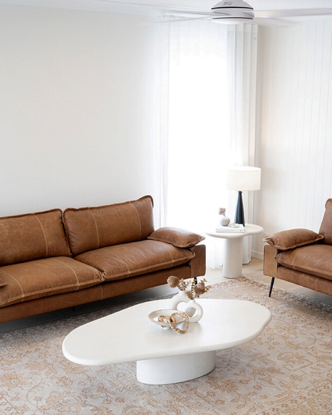 Siena Microcement Organic Coffee Table 160cm - Abalaster Sun Republic 