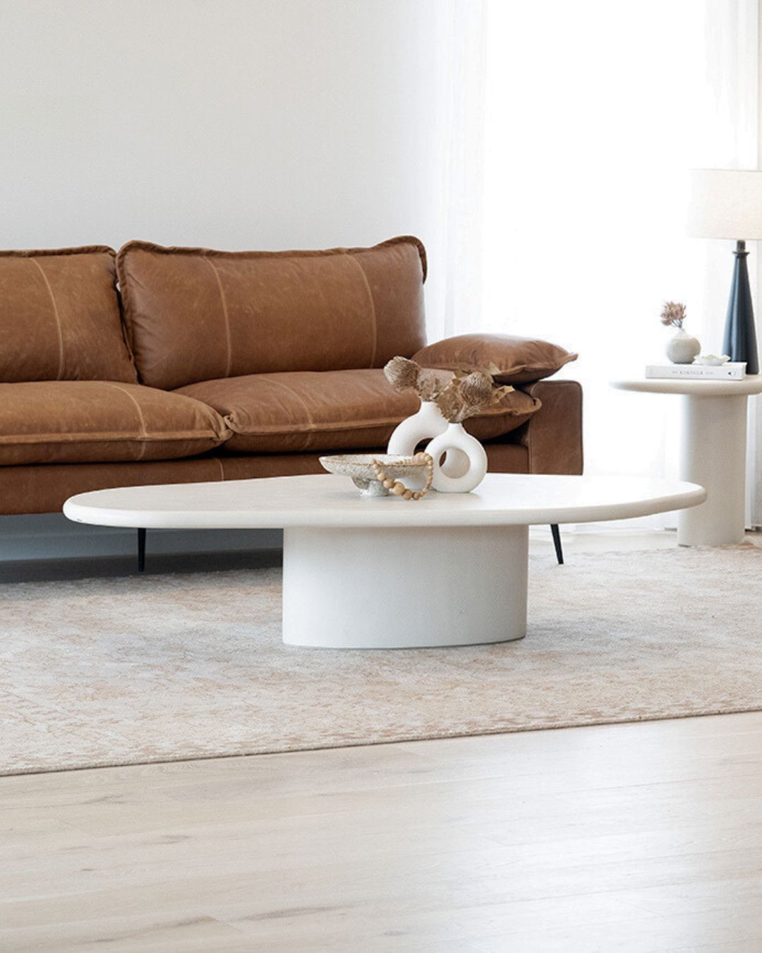 Siena Microcement Organic Coffee Table 160cm - Abalaster Sun Republic 
