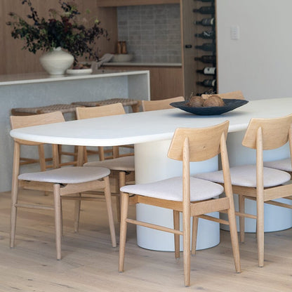 Siena Microcement Square-Oval Dining Table - Seashell Sun Republic 