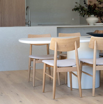 Siena Microcement Square-Oval Dining Table - Seashell Sun Republic 