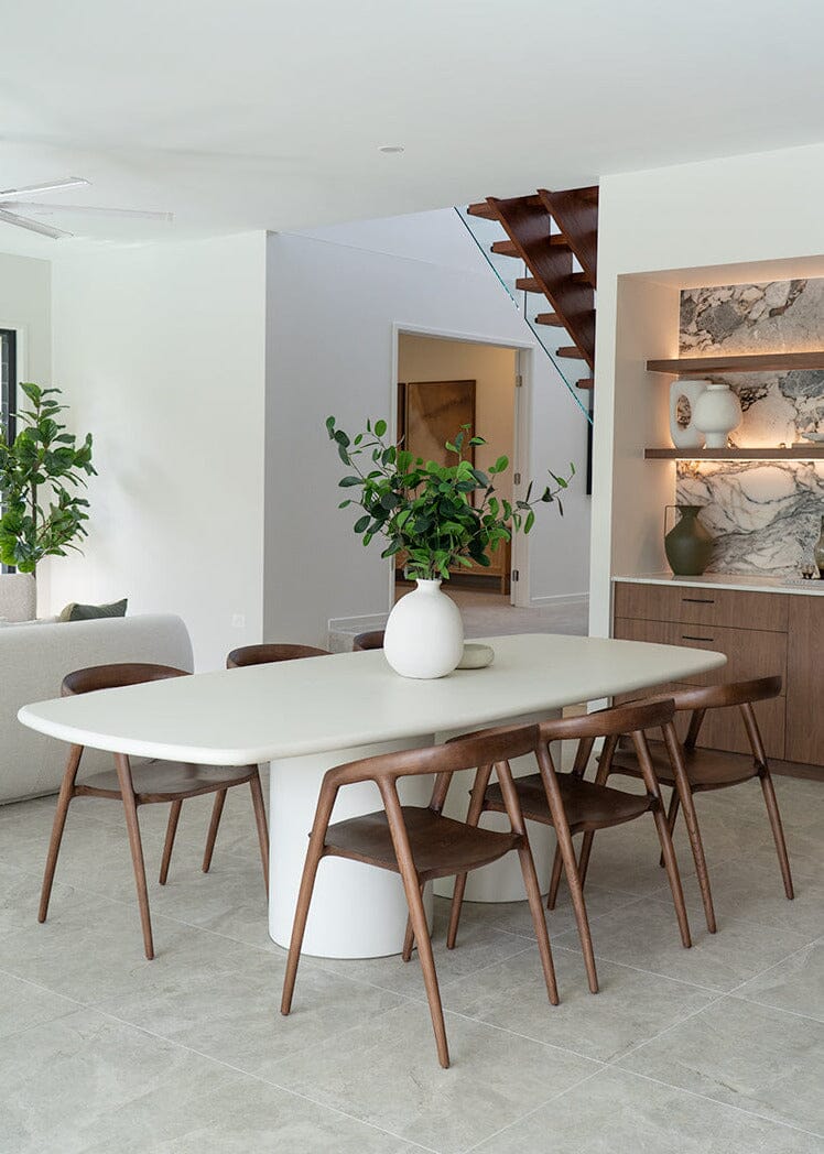 Siena Microcement Square-Oval Dining Table - Seashell Sun Republic 