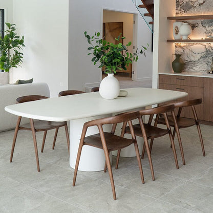 Siena Microcement Square-Oval Dining Table - Seashell Sun Republic 