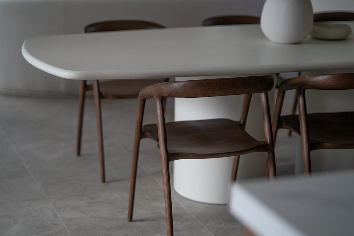 Siena Microcement Square-Oval Dining Table - Seashell Sun Republic 