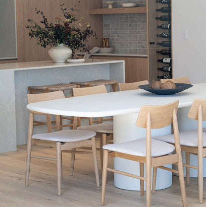 Siena Microcement Square-Oval Dining Table - Seashell Sun Republic 