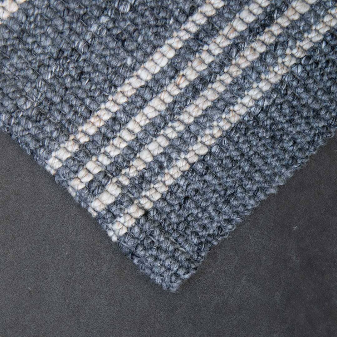 Slate with ivory stripe eco floor mat 