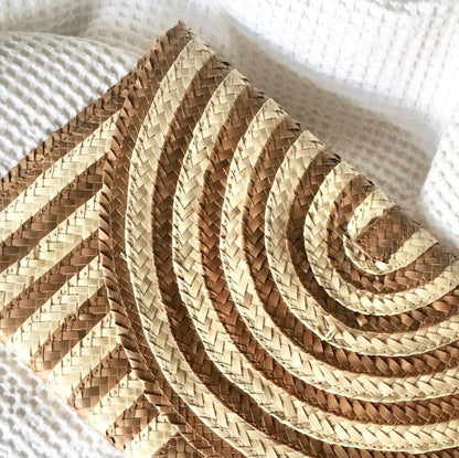 Sophia Woven Raffia Clutch Sun Republic 