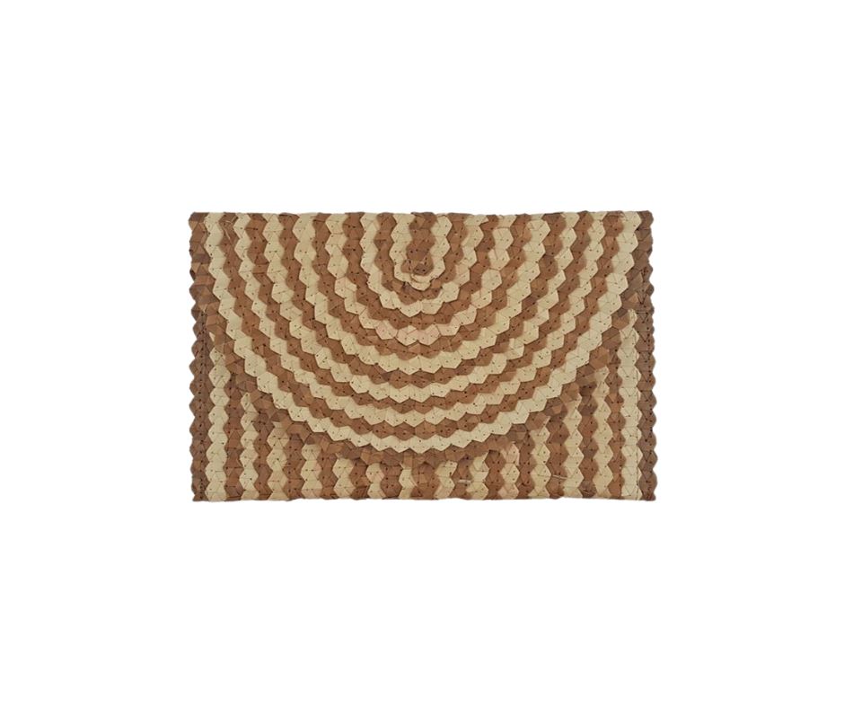 Sophia Woven Raffia Clutch Sun Republic 