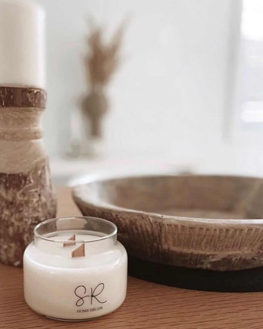 SR Signature Glass Bulb Double Wood Wick Scented Candle - 65 Hour Sun Republic 