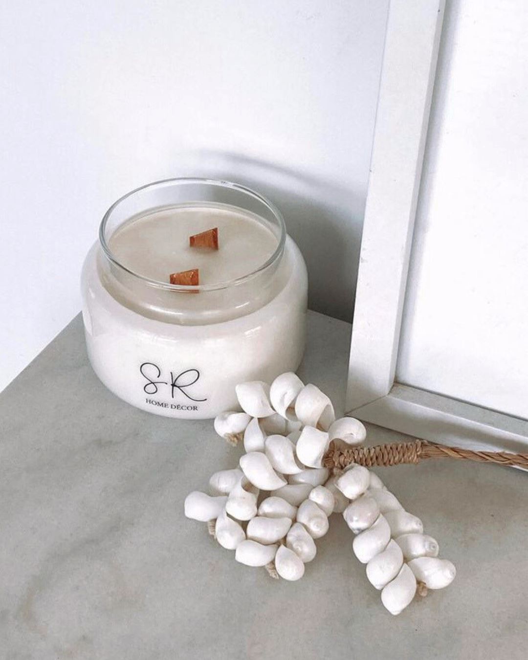 SR Signature Glass Bulb Double Wood Wick Scented Candle - 65 Hour Sun Republic 