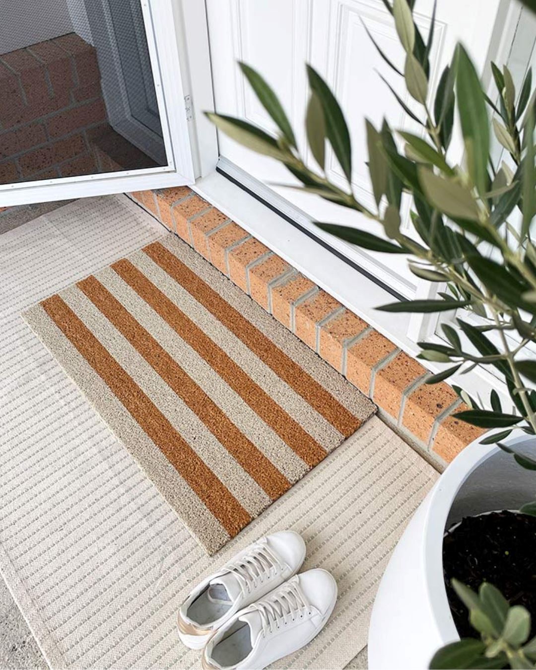 Stripe Door Mat - Sand - 2 Sizes Sun Republic 