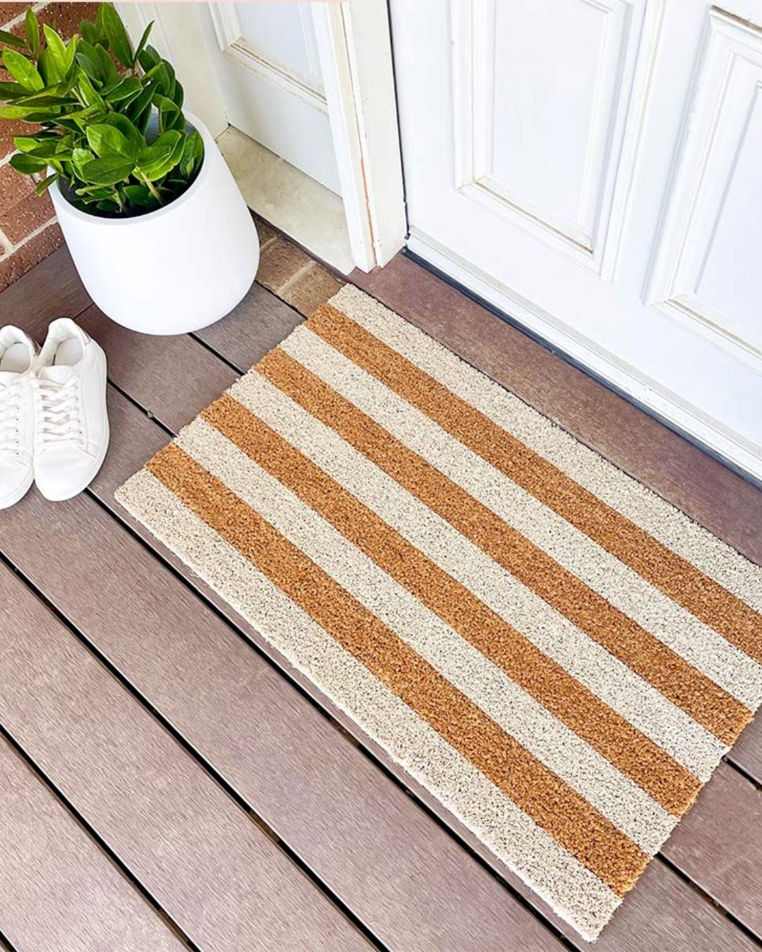 Stripe Door Mat - Sand - 2 Sizes Sun Republic 