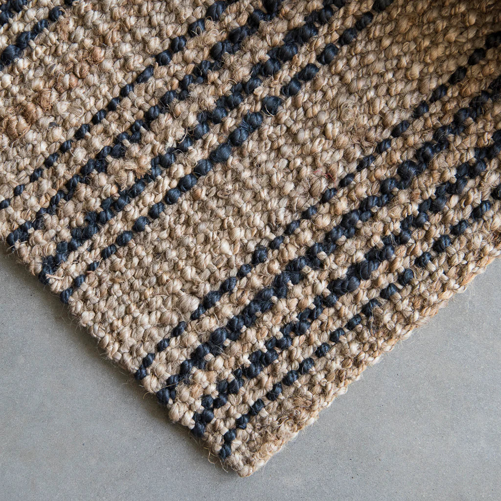 Stripe Natural Jute Floor Rugs & Runners
