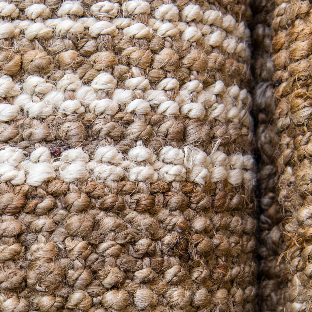 Jute rug with ivory stripe