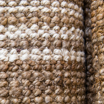 Jute rug with ivory stripe