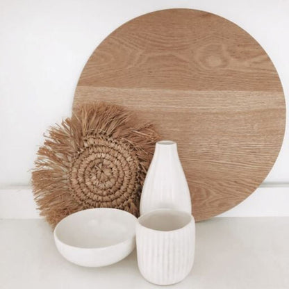 Sunset Natural Raffia Coaster with Fringe Border Sun Republic 