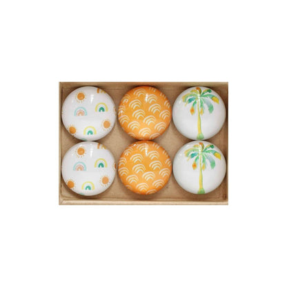 Sunshine Coastal Folk Glass Magnet Set x 6 Sun Republic 