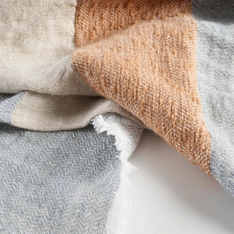 Tallows Linen Throw _ Natural/Orche/Blue Eadie Lifestyle 