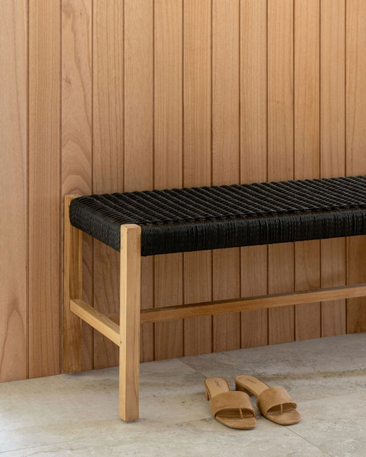 Neri Teak Bench Seat Black Sun Republic 