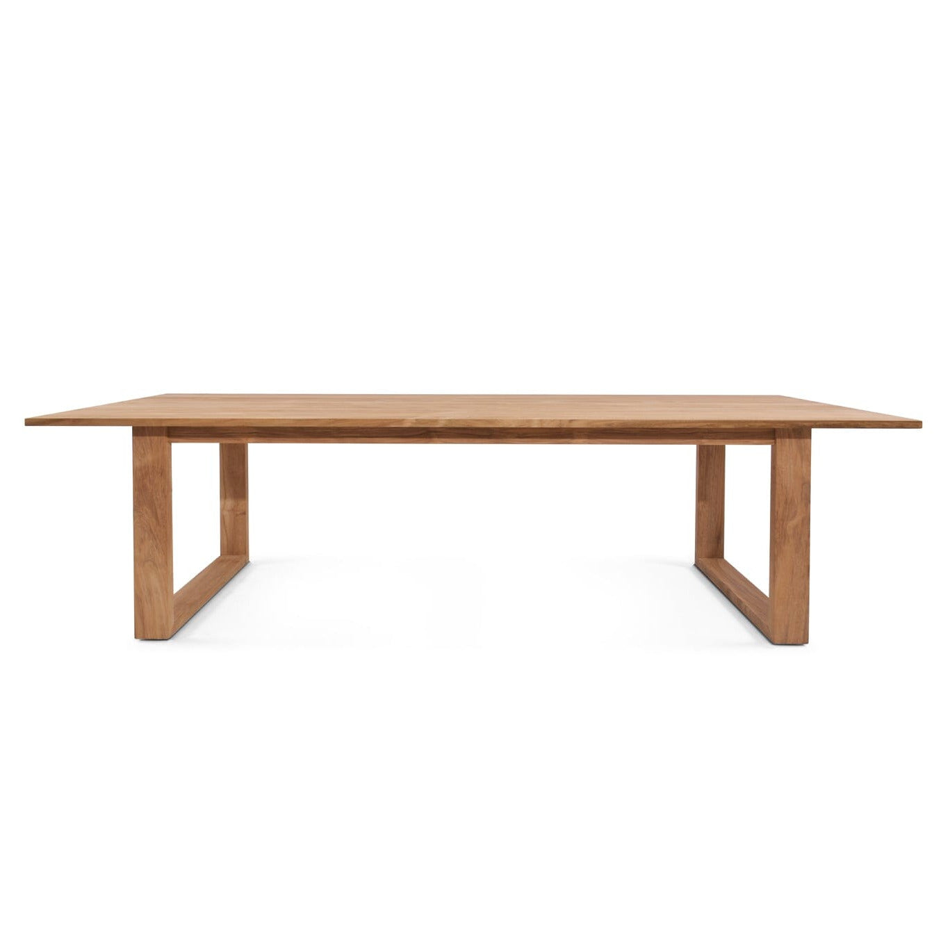 Wooden dining table on a white background
