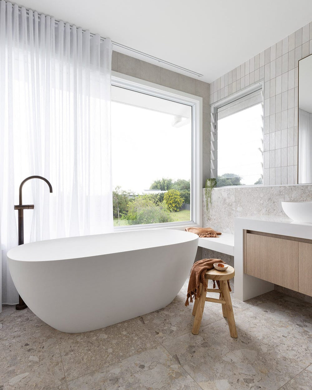 Natural Teak Round Short Stool