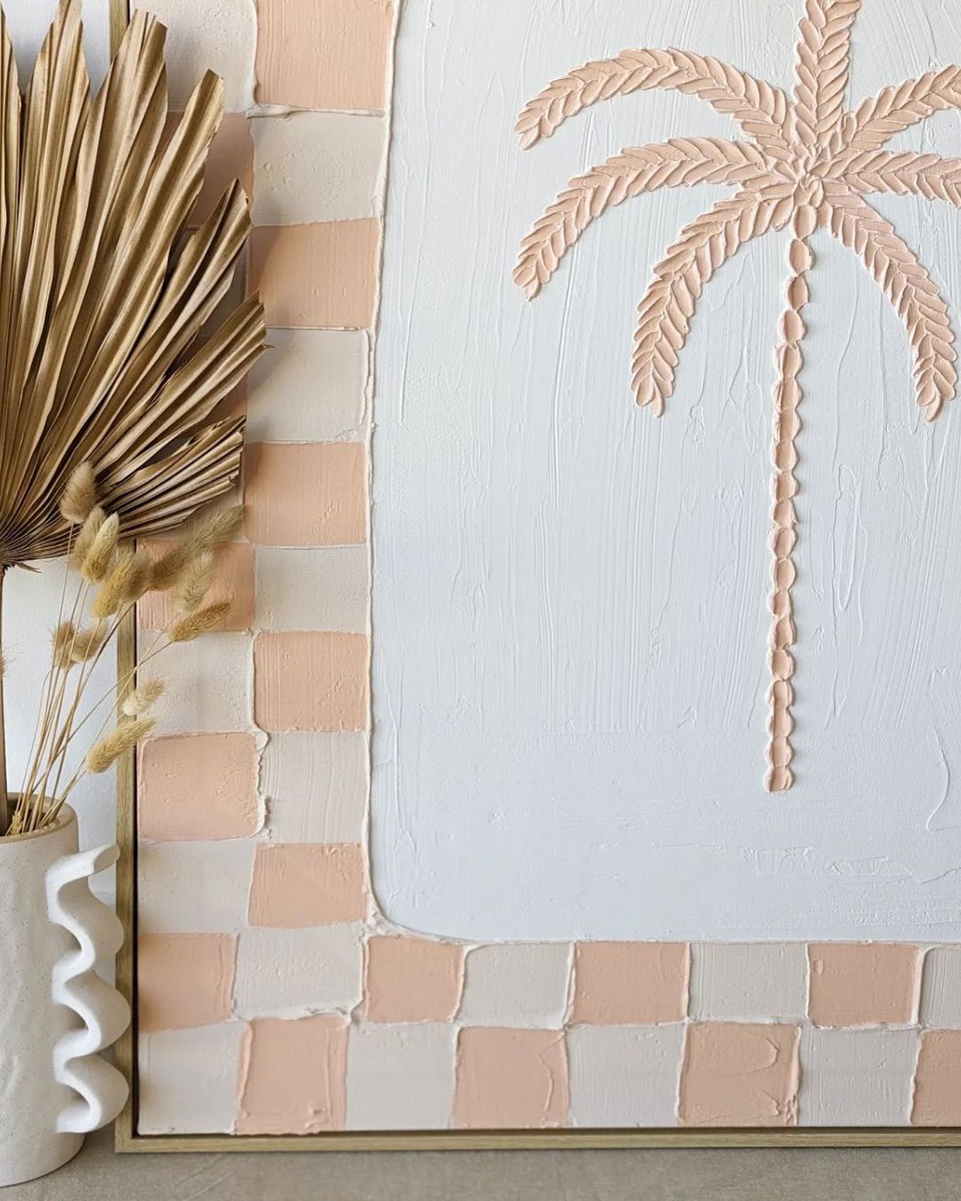 Textured Plaster Art - Check Palm SUN REPUBLIC 