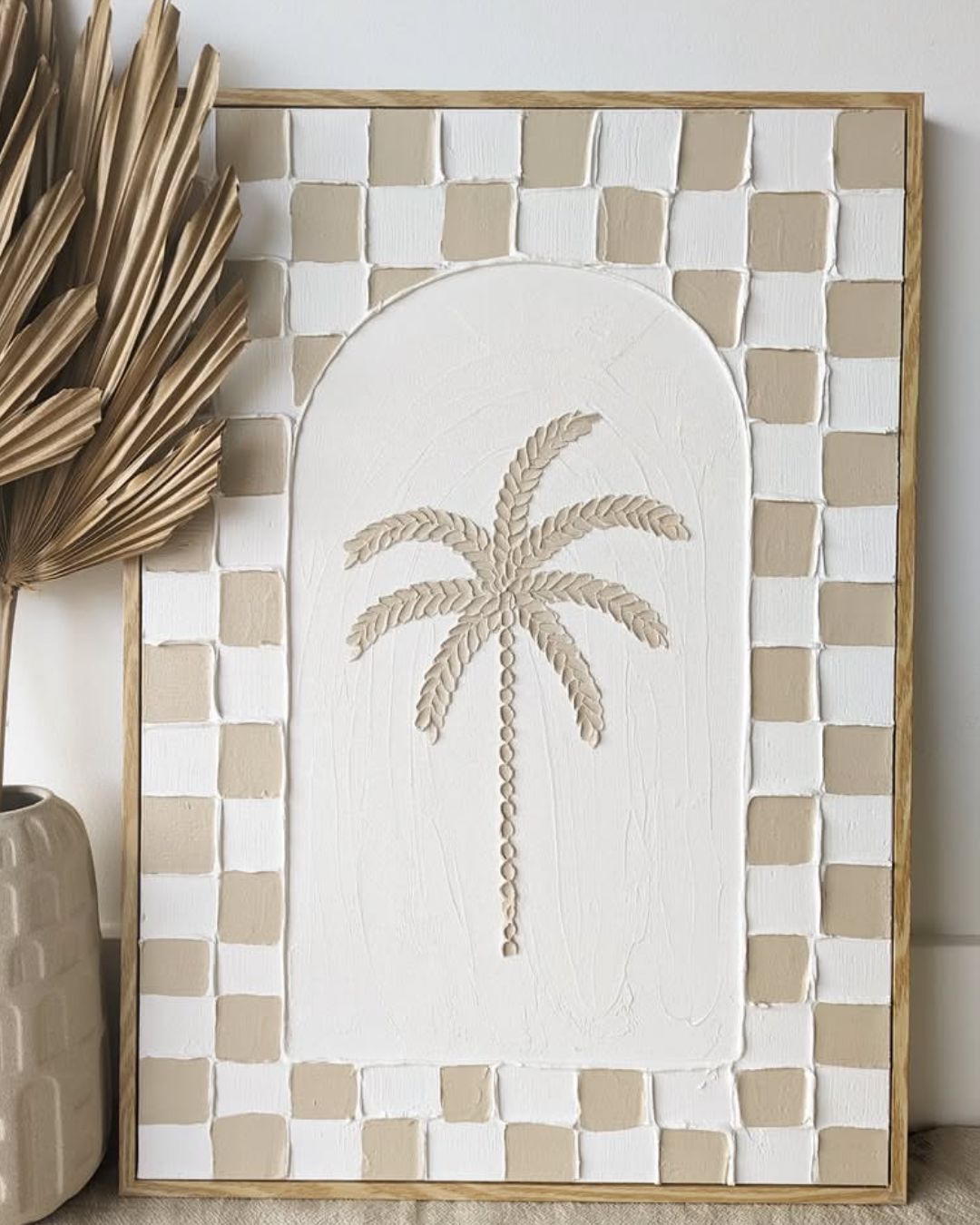 Textured Plaster Art - Check Palm SUN REPUBLIC 