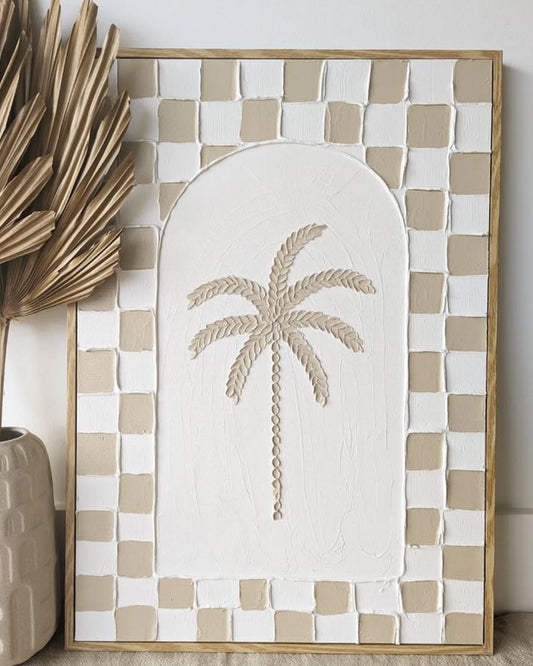 Textured Plaster Art - Check Palm SUN REPUBLIC 
