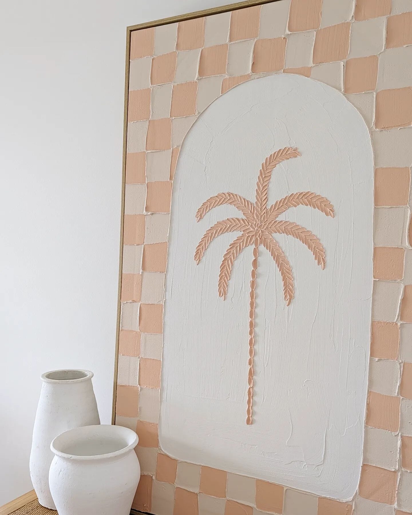 Textured Plaster Art - Check Palm SUN REPUBLIC 