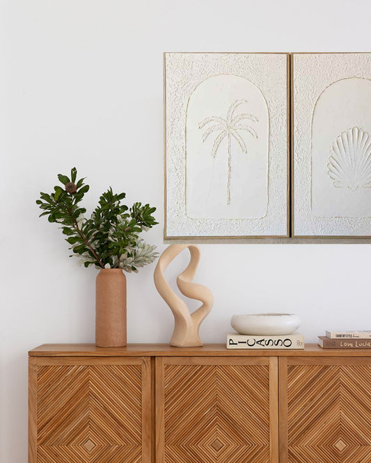 Textured Plaster Art Clam Shell/Palm Tree Duo Sun Republic 