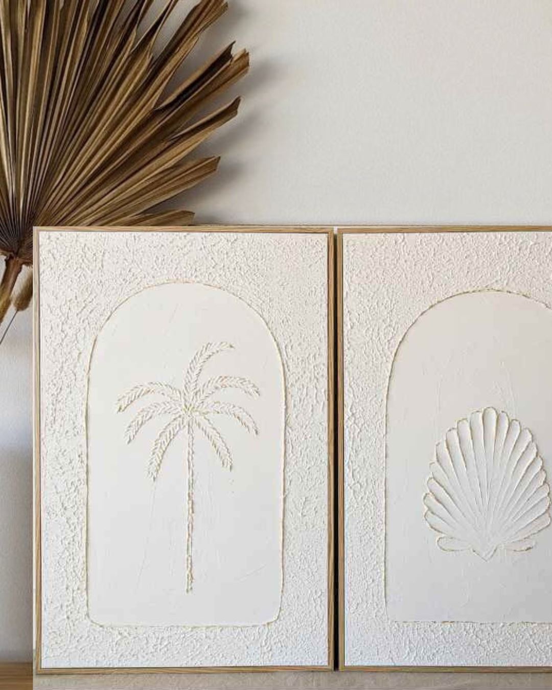 Textured Plaster Art Clam Shell/Palm Tree Duo Sun Republic 