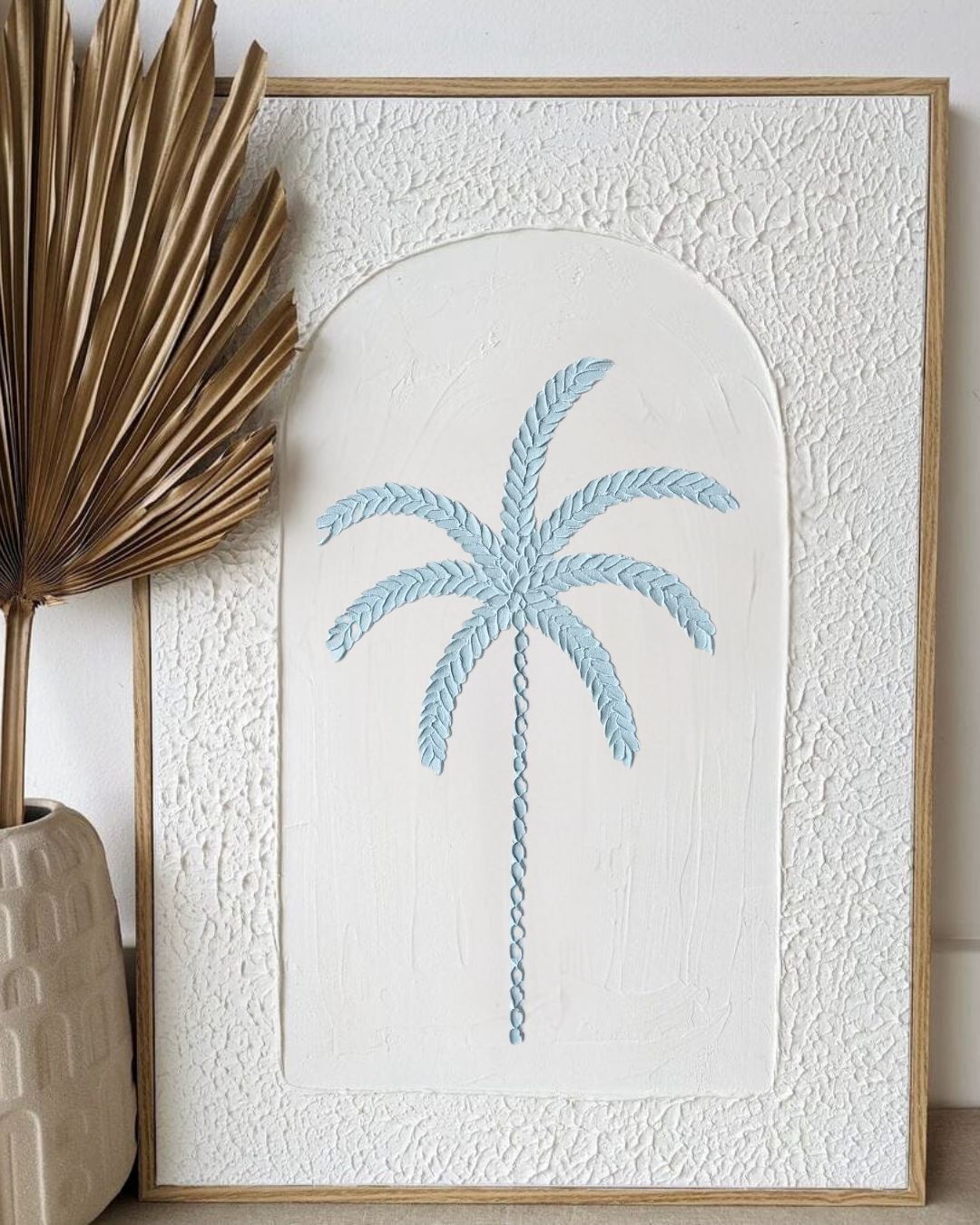 Textured Plaster Art Coastal Paradise Coloured Palm SUN REPUBLIC 