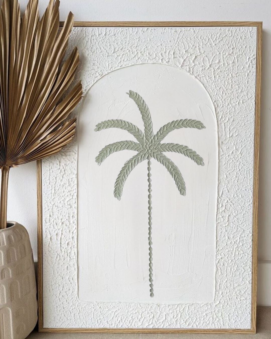 Textured Plaster Art Coastal Paradise Coloured Palm SUN REPUBLIC 