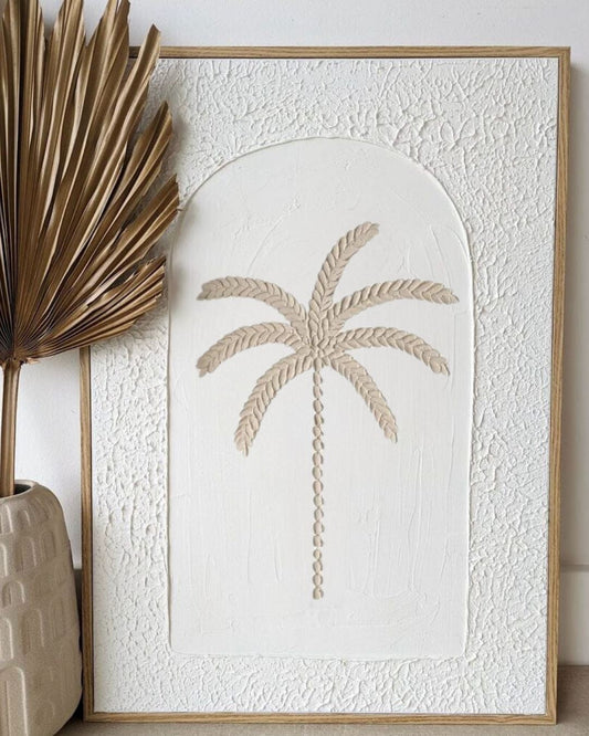 Textured Plaster Art Coastal Coloured Palm SUN REPUBLIC 