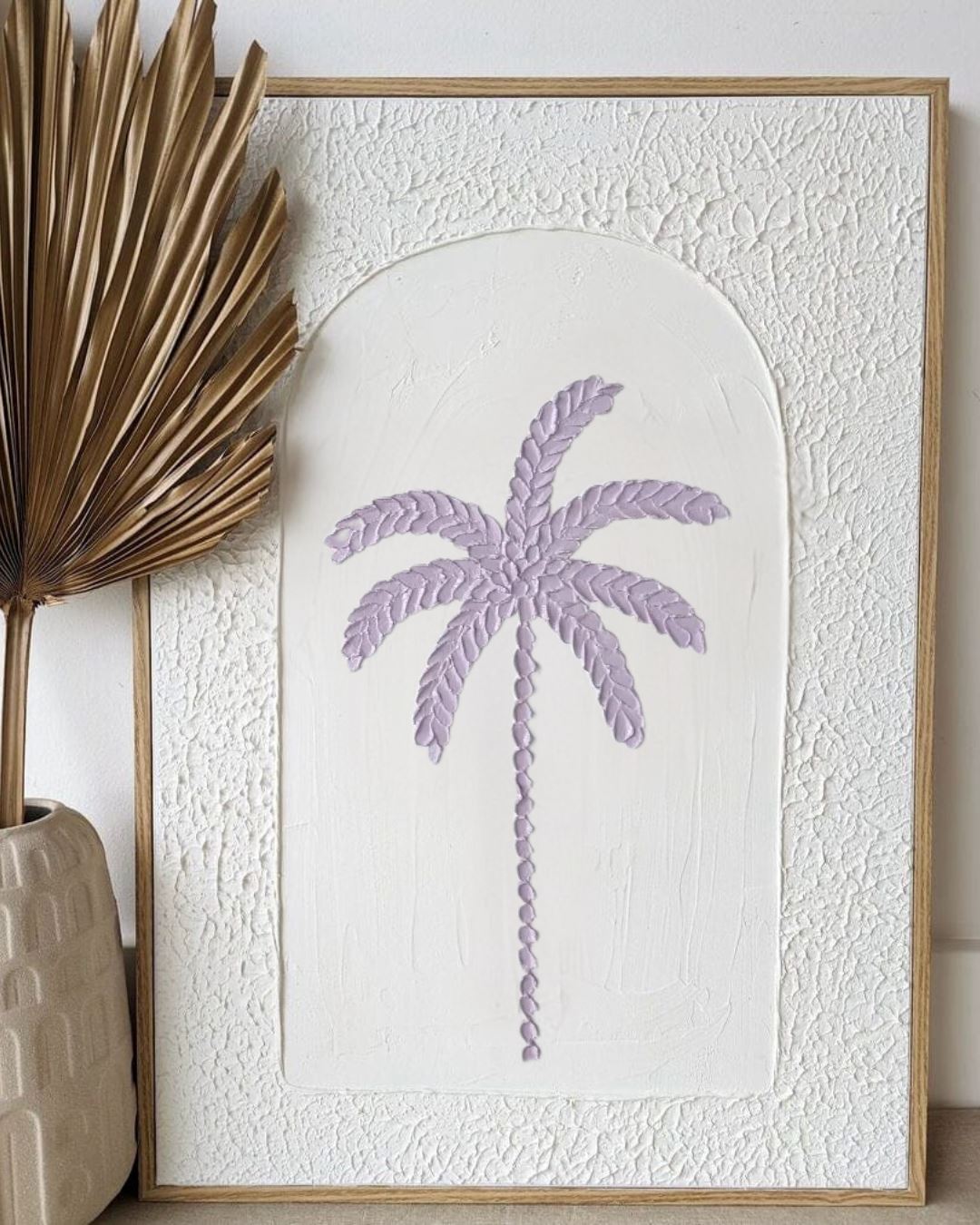 Textured Plaster Art Coastal Paradise Coloured Palm SUN REPUBLIC 