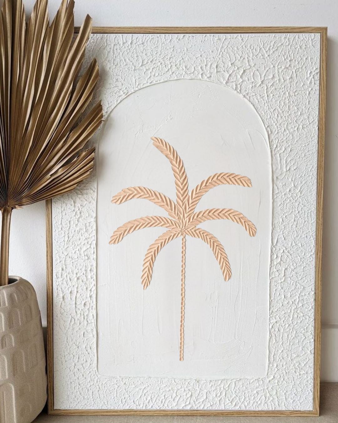 Textured Plaster Art Coastal Paradise Coloured Palm SUN REPUBLIC 